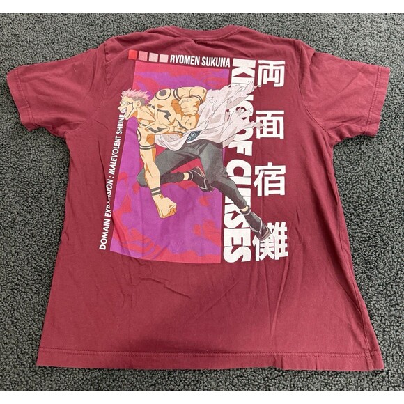 Ryomen Sukuna Maroon Shirt L King Of Curses JuJutsu Kaisen - Picture 4 of 4